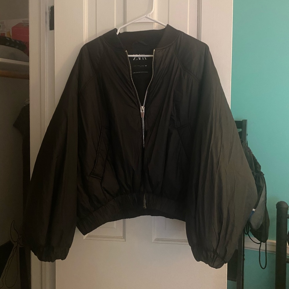 Zara Black Bomber Size: M/L